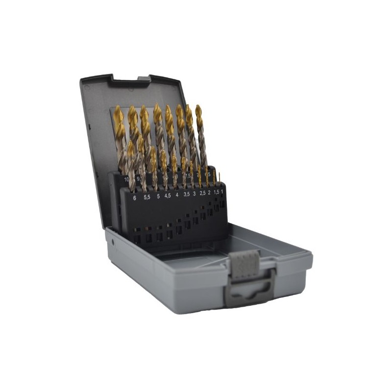 Coffret 19 forets étagés 1 à 10 mm