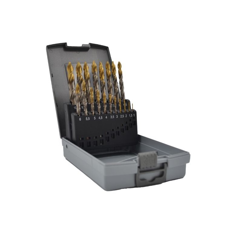 Coffret 19 forets étagés 1 à 10 mm