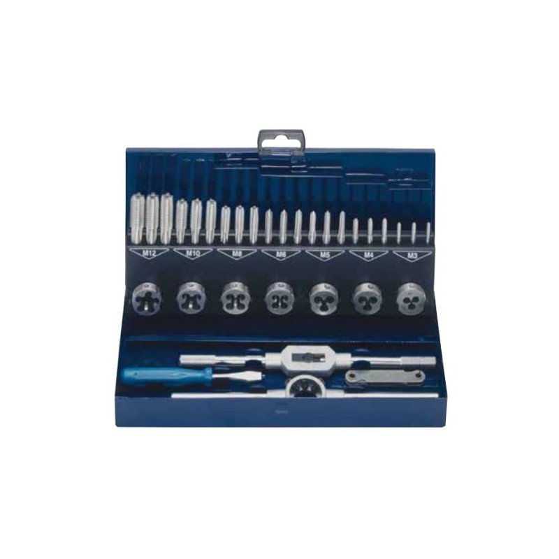 Coffret tarauds main et filières M3 à M12