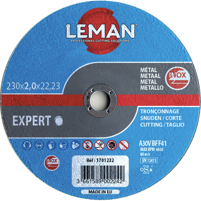 Disque  trononner  230 mm / 2 mm INOX